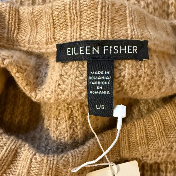 NWT Eileen Fisher Lofty Recycled Cashmere Crew Neck Sweater Top, Size L - Picture 6 of 8